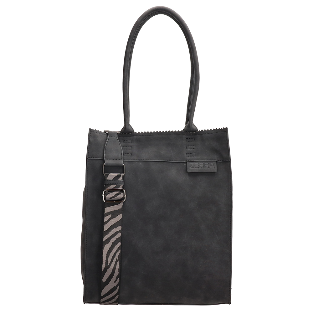 Zebra Natural Bag Merel Kartel Shopper Black