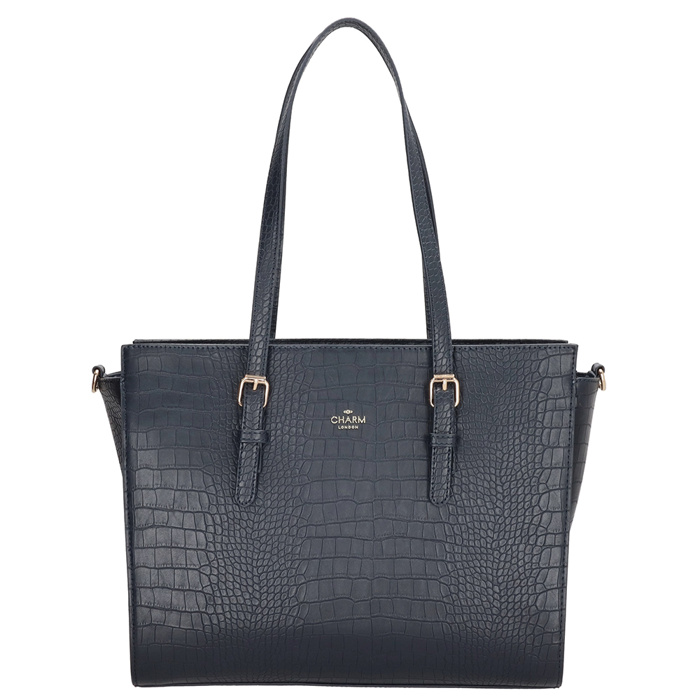 Charm London Midwood Handtas Croco - Blauw