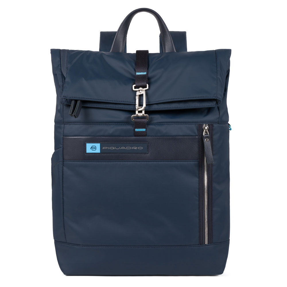 Piquadro PQ-BIO Nylon Roll Top PC Backpack 15.6" Blue