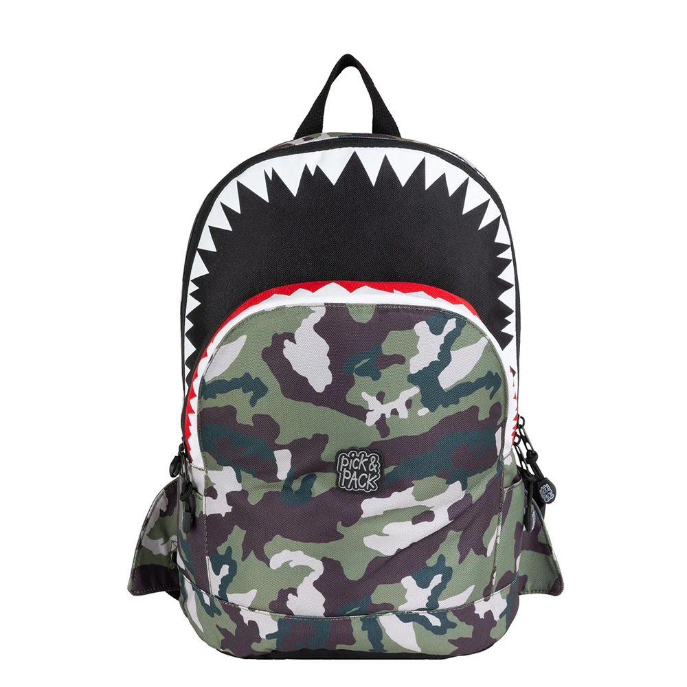 Pick & Pack Shark Shape Backpack M / Camo