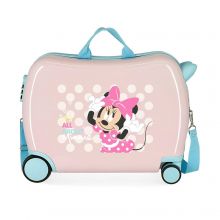 Minnie Mouse Rolling Suitcase 4 Wheels Play All Day Pink