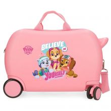 Paw Patrol Rolling Suitcase 4 Wheels Believe In Yourself Pink