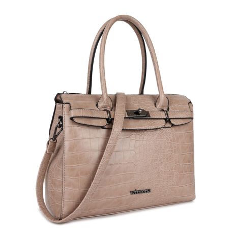 Wimona Liona Handtas Croco Taupe