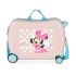 Minnie Mouse Rolling Suitcase 4 Wheels Play All Day Pink