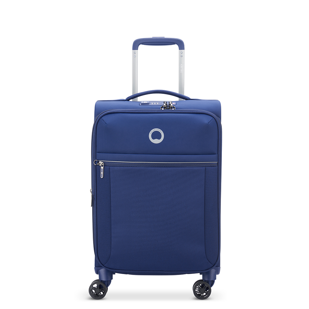 Delsey Handbagage zachte koffer / Trolley / Reiskoffer - Brochant 2.0 - 55 cm - Blauw