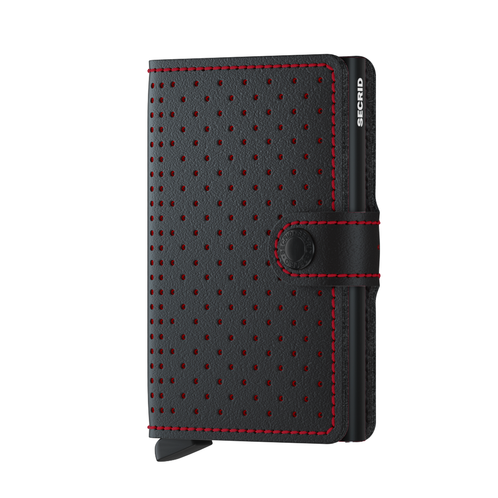 Secrid Miniwallet Pasjes Portemonnee Perforated black & red