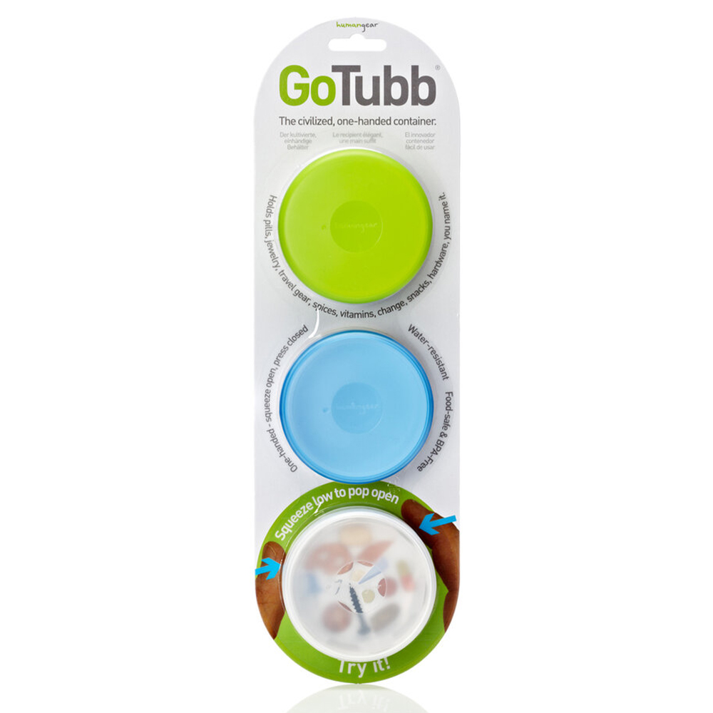 Human Gear GoTubb 3-Pack Medium Opbergdoosjes Clear/Green/Blue