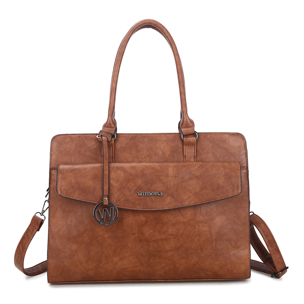 Wimona Valentina-One Schoudertas 15.6" Cognac